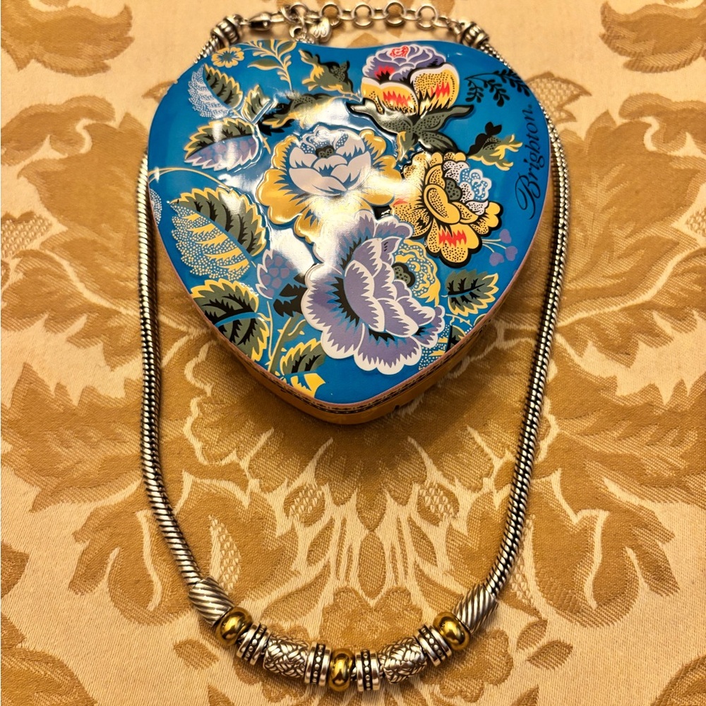 Brighton Travis two-tone beaded necklace in silver and gold